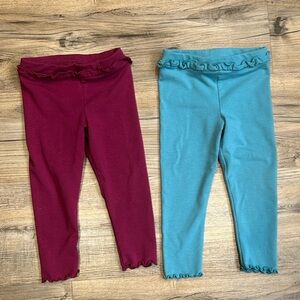 Stylish Kids Leggings - Burgundy and Teal